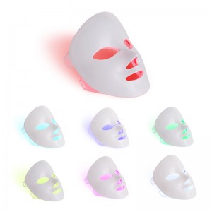 7 kleuren licht draagbaar gezicht led face masker lichttherapie voor thuisgebruik, LED -lichttherapie gezichtshuid masker - blauw&rood licht voor acne foton masker - Korea PDT -technologie voor acne -reductie