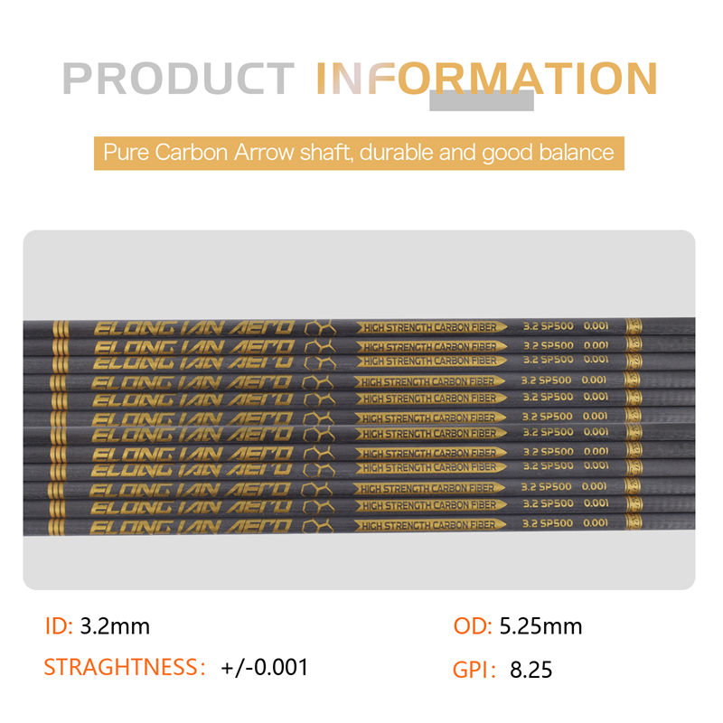 Elongarrow 32 inches 3,2 mm hoge modulus koolstofvezel pijlschacht voor boogschutters