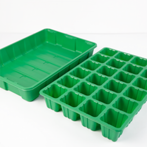 Plastic PS Mini Green House Seed Nursery Tray, Groothandel kiemplaat met koepel/Base