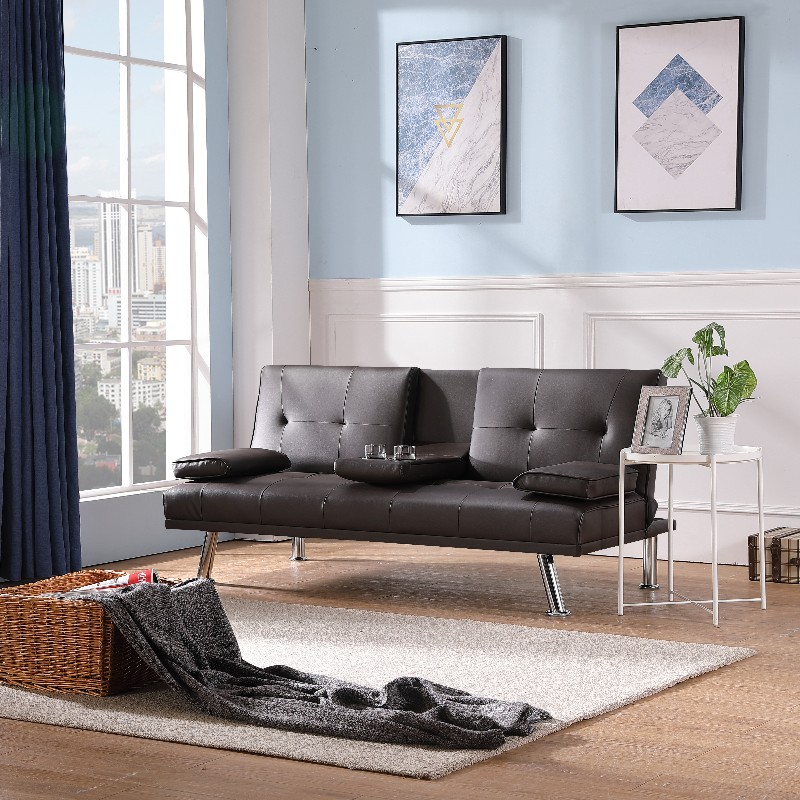 Faux lederen bank vouwbank met cuphouder