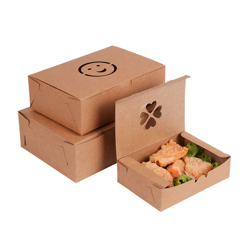 Groothandel Food Grade Herhaaltijd wegwerpkraftpapier snel biologisch afbreekbare draagbare voedselverpakking