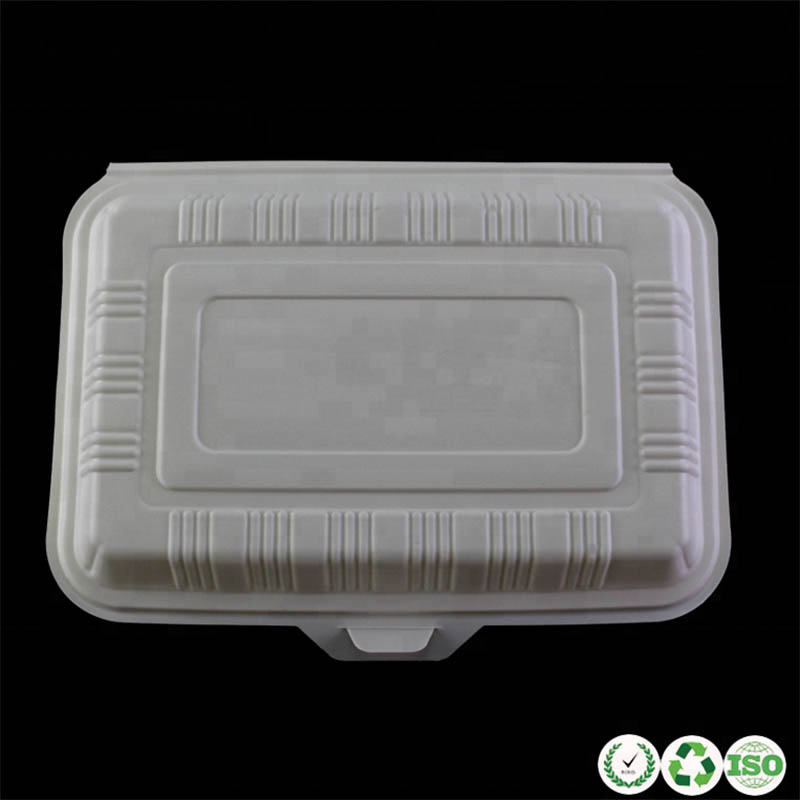 Groothandel wegwerp Plastic lunchbox Biologisch afbreekbare maïszetmeelvoedselverpakkingscontainer
