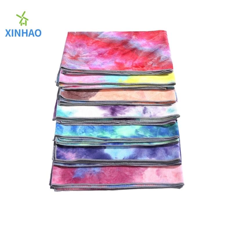 Anti-slip milieubescherming Tie-dye yoga handdoek groothandel, hoge temperatuur tie-dye yoga mat handdoek zacht en zweet-absorberend, ideaal voor yoga, pilates op hoge temperatuur, pilates, fitness