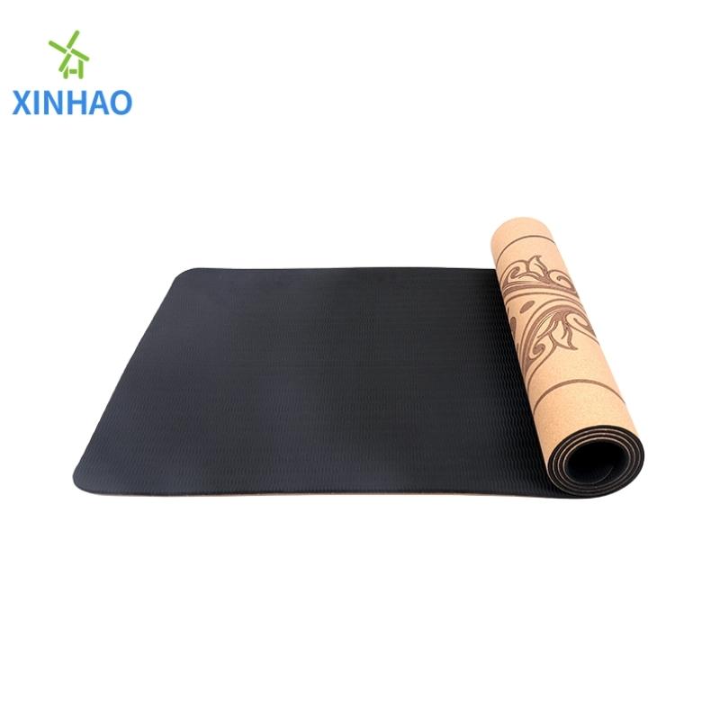 Amazon best verkopende kurk tpe yoga mat groothandel, 4 mm/5mm/6mm/8mm tpe kurkniet-slip yoga mat, ondersteuning aangepast logo of print