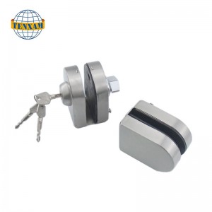 Commercieel frameloze glas tot glas dubbele schuif met sleutels roestvrijstalen beveiliging hoofdglazen deurslot