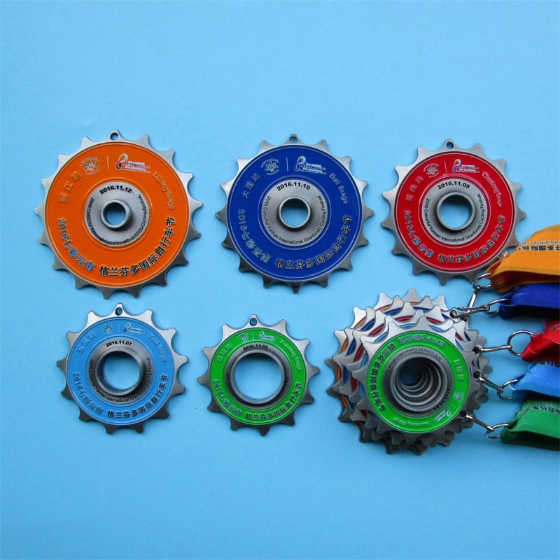 Cycling Race Medal met versnellingen Combinatie Medailles Souvenir