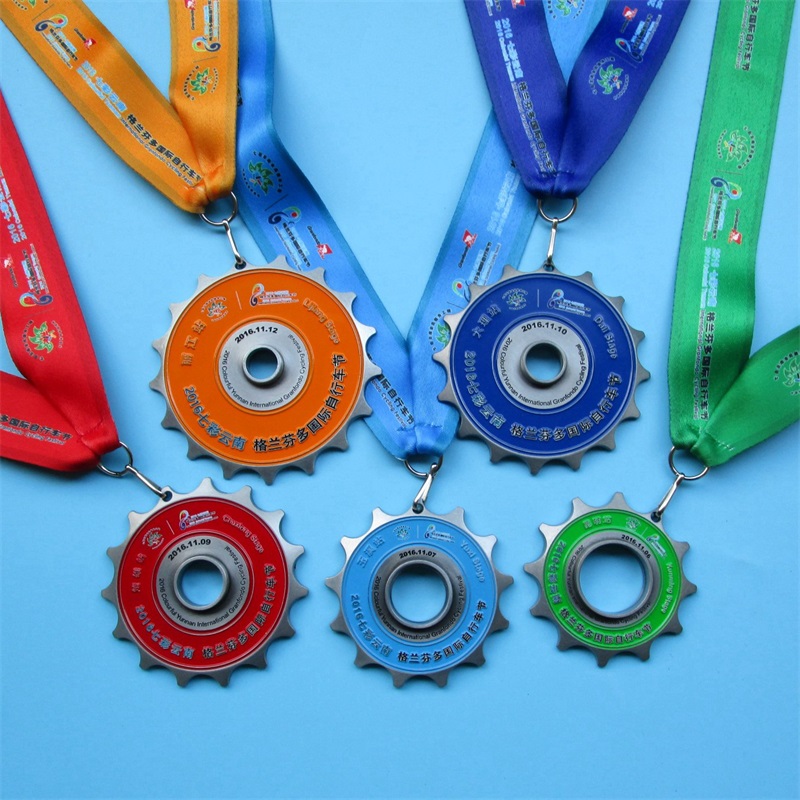 Cycling Race Medal met versnellingen Combinatie Medailles Souvenir