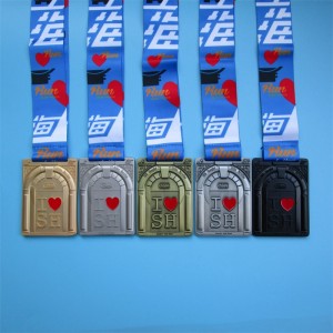 Zinklegering vergulde gouden zilveren koperen schildcombinatie -medailles