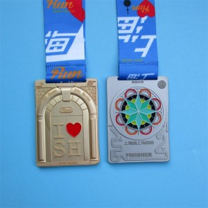 Zinklegering vergulde gouden zilveren koperen schildcombinatie -medailles