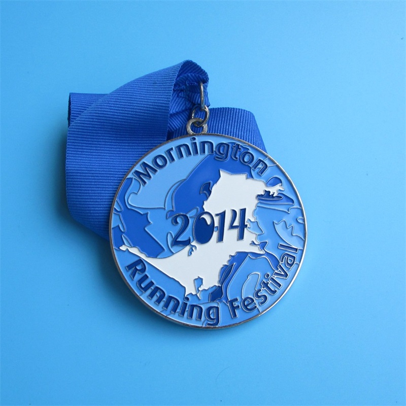 Festival Awards vergulde glanzende zilveren hardloopmedailles