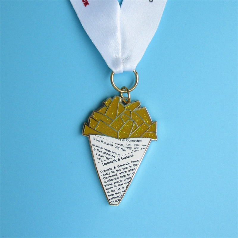 Custom Glitter Metal Medals Virtual Run sportmedaille