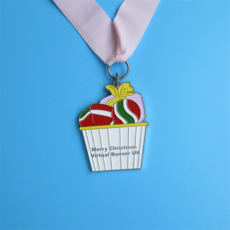 Custom Glitter Metal Medals Virtual Run sportmedaille