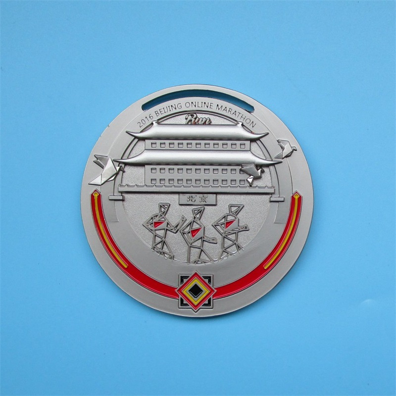 Aangepast logo Antiek ontwerp 3D Metal Kleurrijke medaillemarathon Medailleters 2016