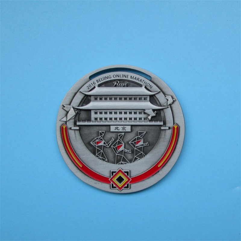 Aangepast logo Antiek ontwerp 3D Metal Kleurrijke medaillemarathon Medailleters 2016