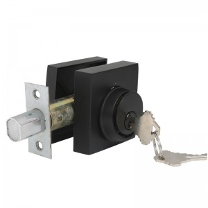3601 Modern Square Single Cilinder Deadbolt Lock voor voordeur zware duty - Mat Black