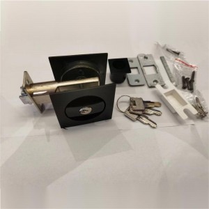 1601 Hedendaags ingang Square Pocket Lock, Silver Pocket Deur Slot met sleutel, schuifdeurslot