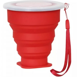Reiskoffie camping roestvrijstalen siliconen opvouwbare cup siliconen vouwen camping cup met deksels uitbreidbaar drinkbeker voor outdoor wandelreizen