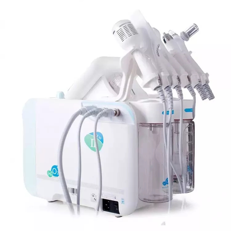 Waterstof zuurstof gezichtsmachine 6 in 1 H2O2 multifunctionele kleine bellen gezichtsgevel hydraterend schoonheidsinstrument beroep huid verjonging klein bellenapparaat