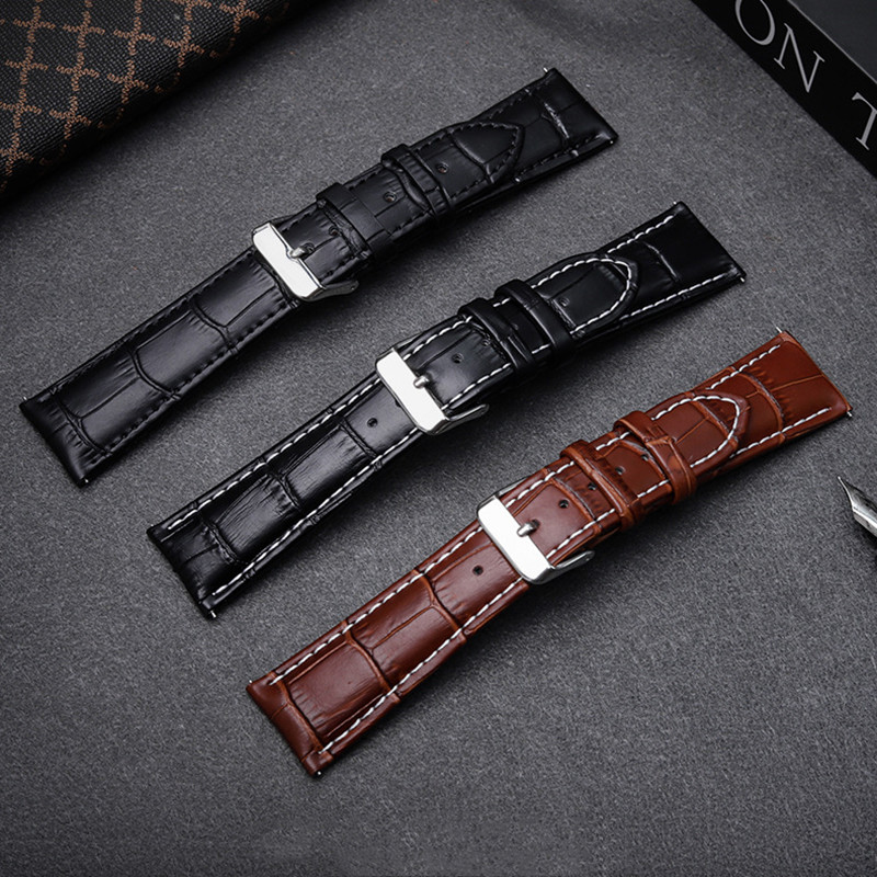 Lederen band, ademende, modieuze en duurzame riem voor appel-, Samsung-, Huawei- en Xiaomi -horloges, 12 mm, 14 mm, 16 mm, 18 mm, 20 mm