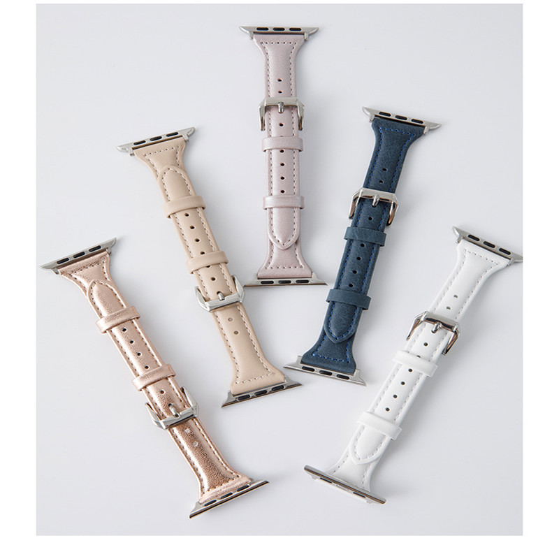 Lederen band, ademende, modieuze en duurzame riem voor appel-, Samsung-, Huawei- en Xiaomi -horloges, 12 mm, 14 mm, 16 mm, 18 mm, 20 mm