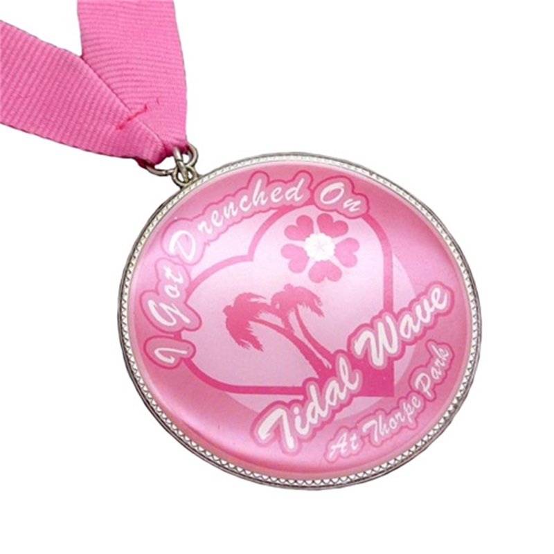 Roze afdrukken Running Medals for Women Custom Metal Sport Marathon Medal met lint