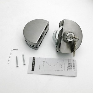 GDL001 201 roestvrijstalen commercieel duurzaam metaal chroom glazen deur anti-diefstal beveiligingsslot, dubbele scharnier scharnier met frameloze push glijdende poortslot