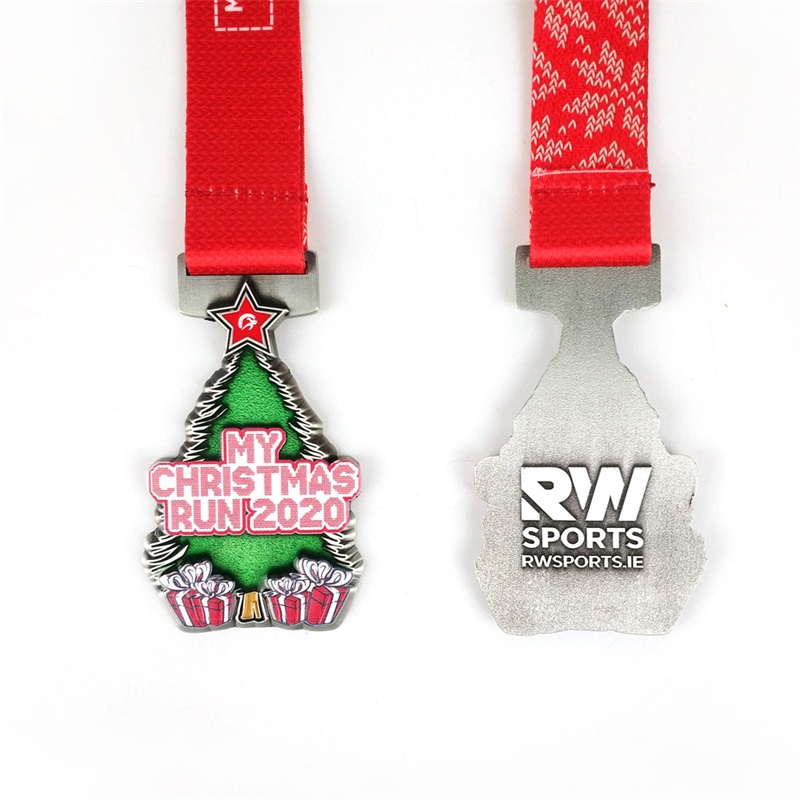 Holiday Run -medailles kleurrijk zacht glazuur zwemmen hardlopen dansen metalen medaille