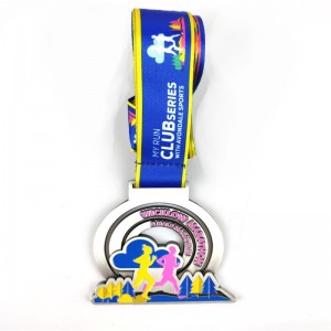Holiday Run -medailles kleurrijk zacht glazuur zwemmen hardlopen dansen metalen medaille