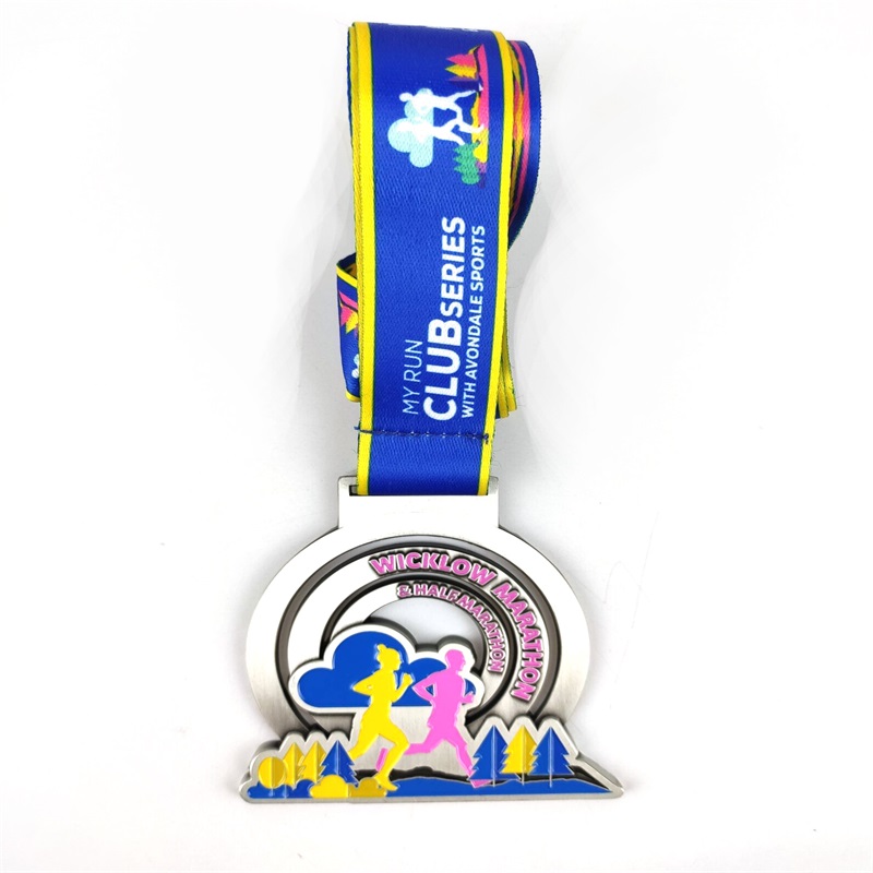 Marathon lopende medailles kleurrijke zachte email metalen medailles