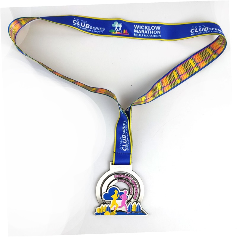 Marathon lopende medailles kleurrijke zachte email metalen medailles