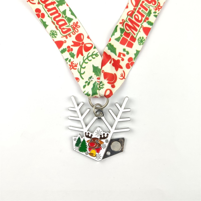 Silver Medal Santa Running Medals Custom Medals cadeau voor Kerstmis