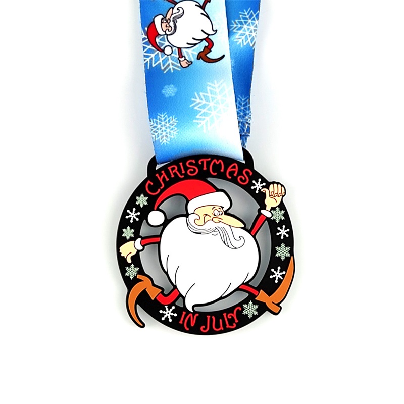 Op maat gemaakte medaille Santa Running Medals Custom Medals cadeau voor kerstmetaalmedailles