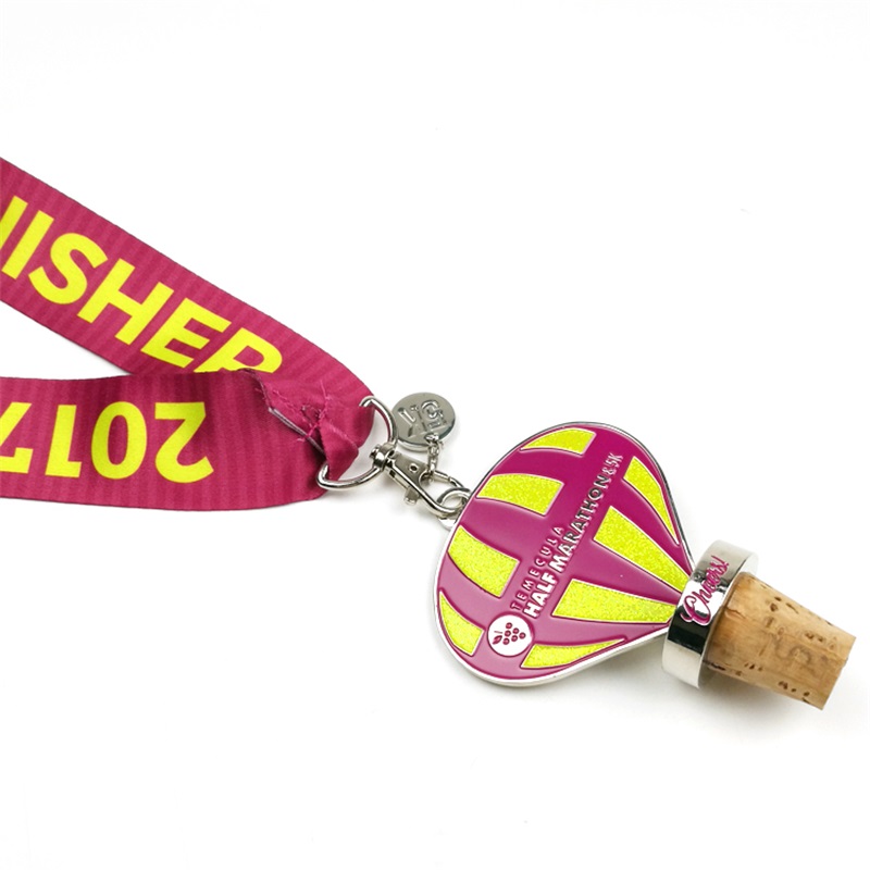 Aangepaste halve marathonmedailles wijnflesstopper wijngaardmedaille met charme