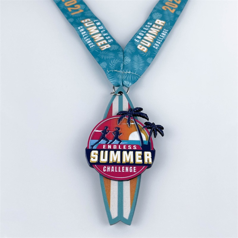 Awards houten metalen houten medaille voor zomervakantie hardlopen