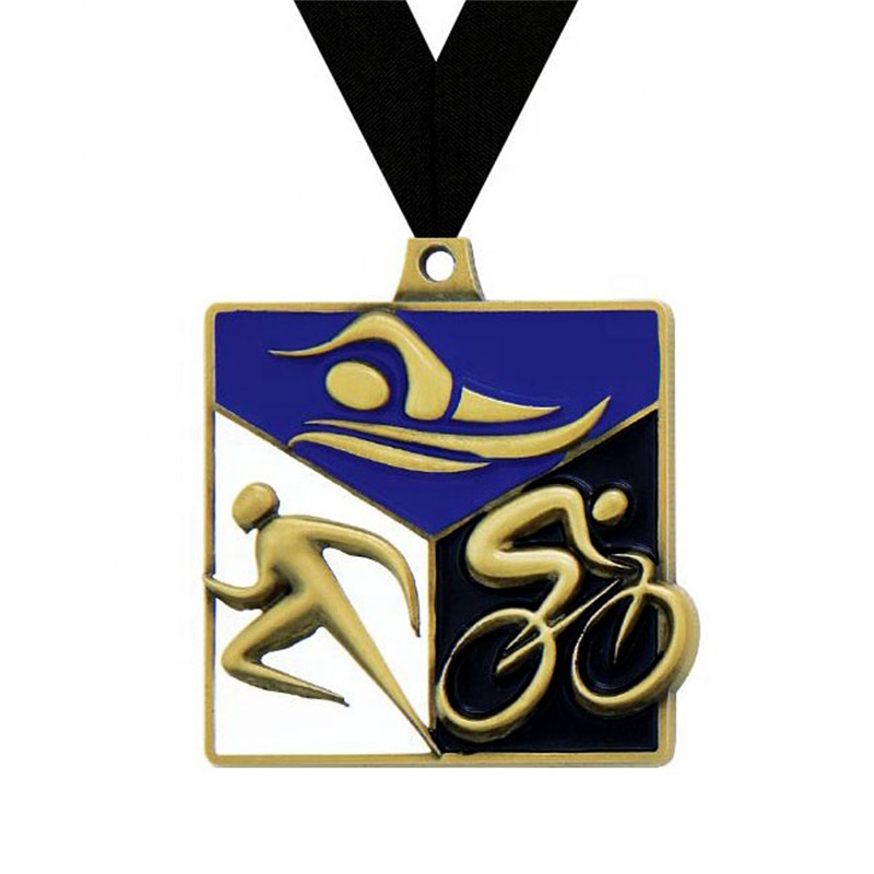 Mooie ontwerpmedaille 3D UV -print email Medallion Triathlon Medals