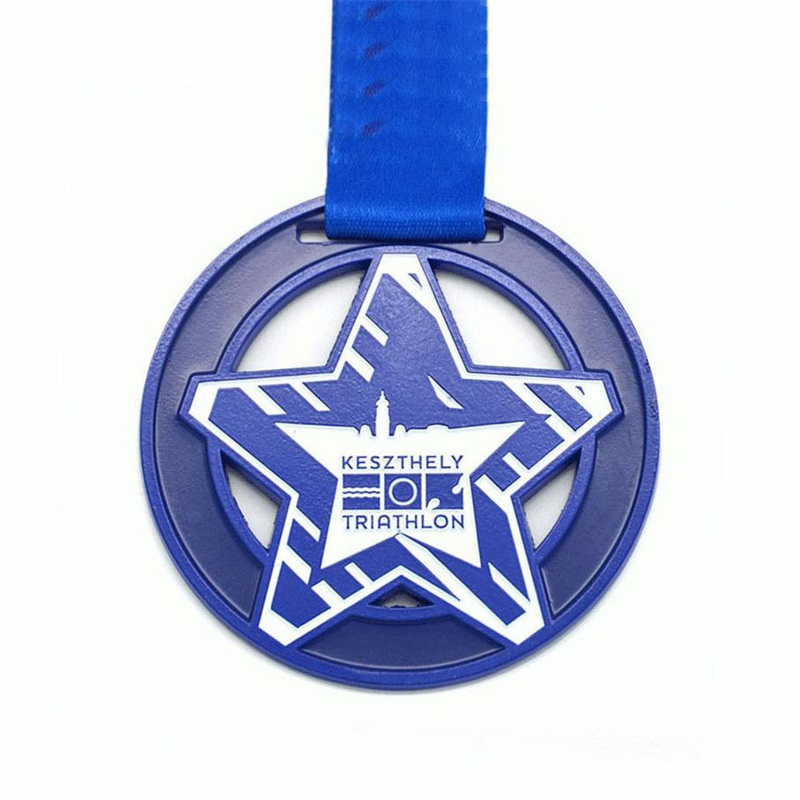 Mooie ontwerpmedaille 3D UV -print email Medallion Triathlon Medals