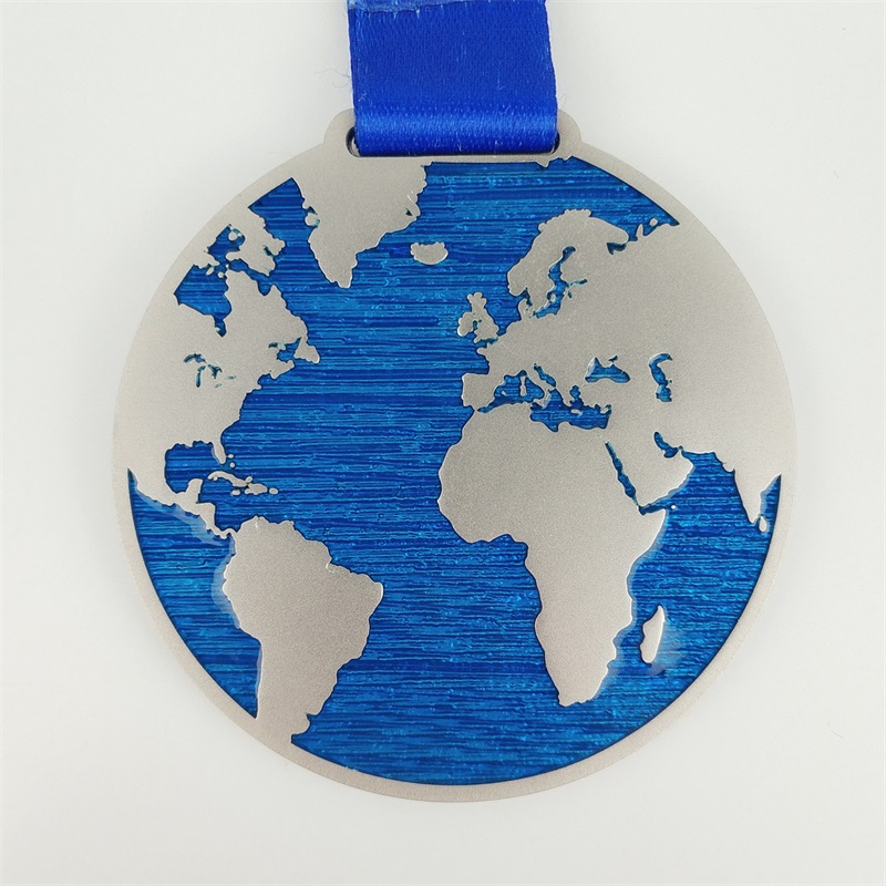 Marathon Medal Aangepaste UV Print Blue Email Religieuze medaille