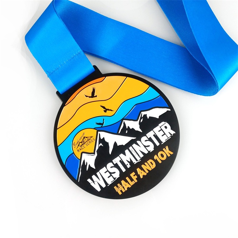 Gag Factory Custom Logo Award Medals met lint blanco Gold Silver Bronze Honor Cycling Running Marathon Metal Sports Medal