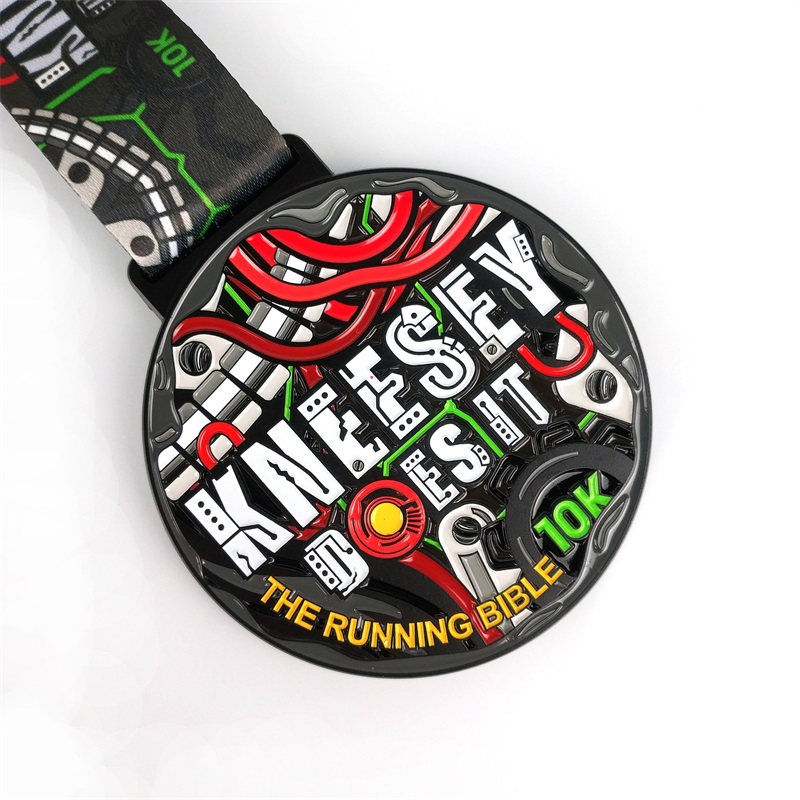 Gag Factory Custom Logo Award Medals met lint blanco Gold Silver Bronze Honor Cycling Running Marathon Metal Sport Medals