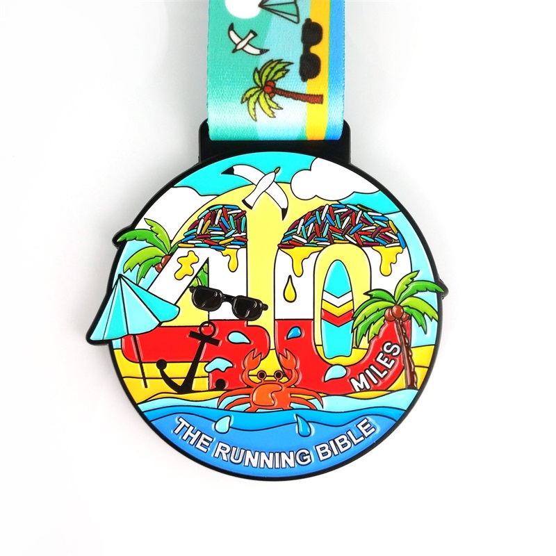 Aangepast logo met lint blanco gouden zilveren medailles aangepaste metaal sport Brazilië groene ronde marathon medaille