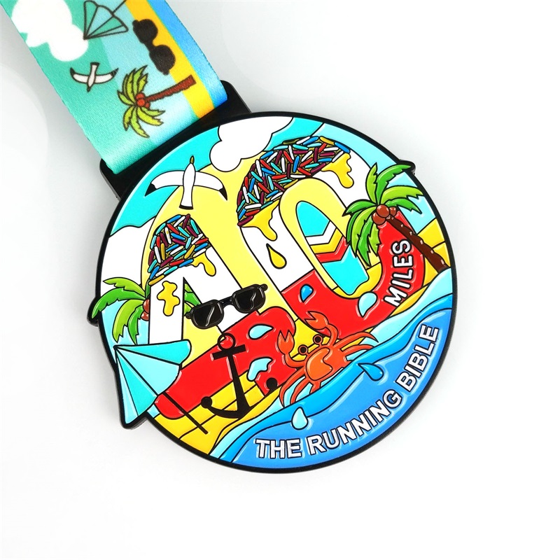 Aangepast logo met lint blanco gouden zilveren medailles aangepaste metaal sport Brazilië groene ronde marathon medaille