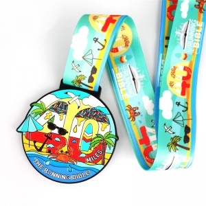 Aangepast logo met lint blanco gouden zilveren medailles aangepaste metaal sport Brazilië groene ronde marathon medaille