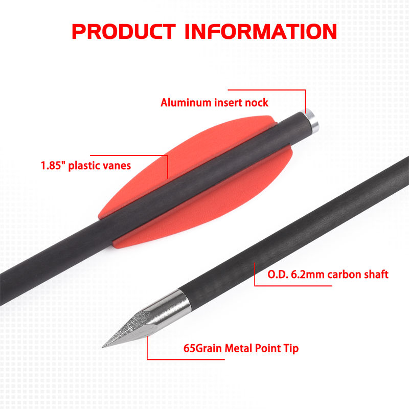 Elongarrow 119612-05 16cm pistool kruisboog bouten koolstofpijl bouten met 2 stks rode vin