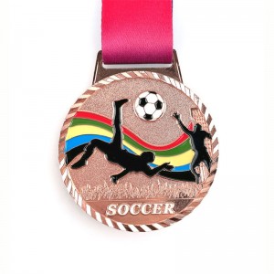 3D Custom Made Soccer Glitter Football Medal