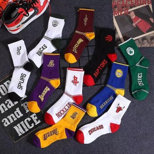 Men Socks Trendy Basketball Team Custom Knit Socks Warm Fuzzy Socks