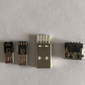 ickel-vergulde USB Type A staartaansluiting 3-in-1 PC DIY-adapter