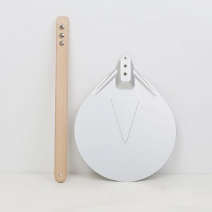 Houten handvat 7inch aluminium pizza draaien peel pizza turner ronde pizza spatel pizza oven accessoires