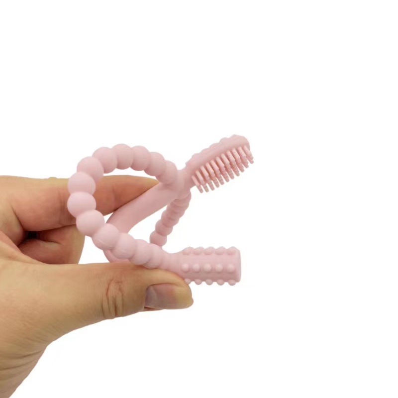 BPA gratis zachte veilige tandenborstel kauwspeelgoed tandenborstel baby siliconen tanden