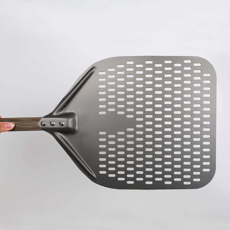 Afneembaar handvat hard geanodiseerd 12ich 13inch 14inch 16inch geperforeerde aluminium pizza peel peel pizza schop pizza spatel