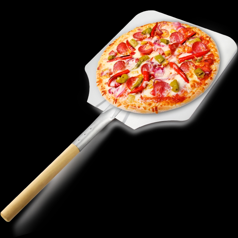 Houten handvat 12nch/14inch/16inch aluminium pizza peel pilza schop pizza spatel pizza pizza pizza